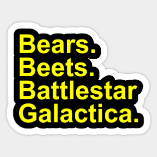 Bears Beets Battlestar Galactica2 Sticker